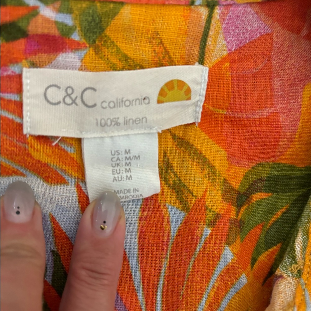 C&C California 100% Linen Button Down Shirt - image 2